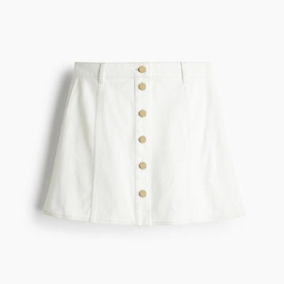 H&M White Denim Cropped Vest Top & A-Line Mini Skirt Set - Picture 3 of 6